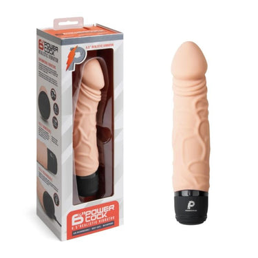 Powercocks Realistic Dildo Vibrator - Silky-Smooth Silicone, 3 Speeds, Lifelike Veining & Textured Base